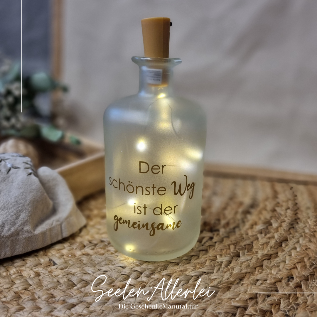 LEUCHTFLASCHE für HOCHZEIT | GEBURT |  TAUFE | KOMMUNION