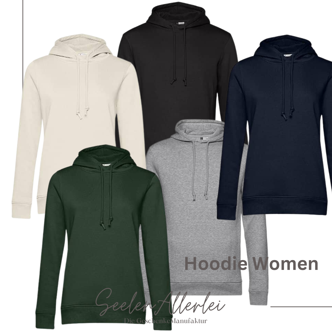 5 verschiedene Hoodies unterschidlicher Farbe zur Auswahl vor weißem Hintergrund